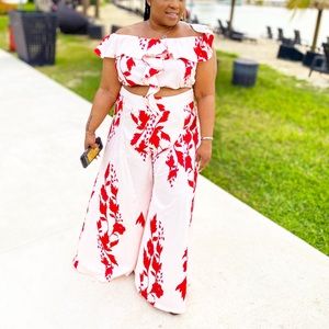 Fashion Nova Two Piece Floral Pants Set